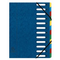 Trieur HARMONIKA® à fenêtres avec élastiques véritable carte lustrée 12 compartiments - Couleurs assorties - x 6 - Exacompta