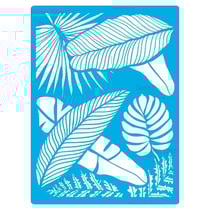 Pochoir plastique souple réutilisable 18,5 x 14,5 cm Fabrika Decoru FEUILLE TROPIQUE 395