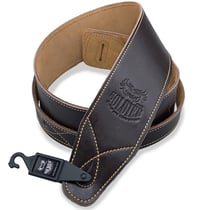 SOLDIER® Sangle Cuir Lisse Marron Foncé Avec Motif Surpiqure