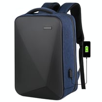 Sac À Dos Ordinateur Grande Capacité Verrouillage Antivol USB Étanche Noir Bleu Marine YONIS