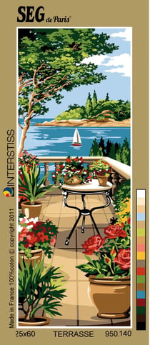 Canevas antique Terrasse 25x60cm