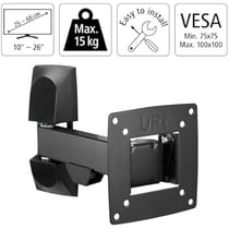 Support mural TV inclinable pivotable HAMA - Métal - Noir - 26 pouces 15 kg
