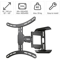 Support mural TV inclinable pivotant HAMA - Métal - Noir - 32 à 65 pouces