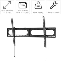 Support mural TV inclinable HAMA - Acier - Noir - 37 à 120 pouces - 100 kg