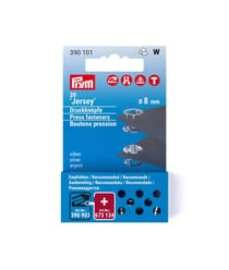 Lot de 20 Recharge boutons pression Jersey anneau 8 mm argent - Prym Argent