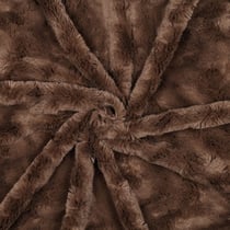 Tissu Fausse fourrure Teddy uni Brun