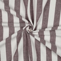 Tissu Coton Fil teint Suzy rayures Aubergine sur fond Blanc
