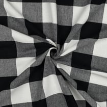 Tissu Coton Fil teint Suzy carreaux Noir sur fond Blanc
