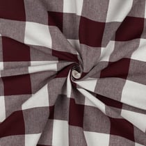 Tissu Coton Fil teint Suzy carreaux et rayures Aubergine sur fond Blanc