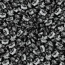 Tissu Viscose EcoVero Fleurs sur fond Noir
