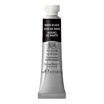 Tube de 5 ml - Peinture aquarelle Winsor & Newton - Noir de Mars n°386 - Extra fine - Opaque