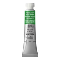 Tube de 5 ml - Peinture aquarelle Winsor & Newton - Vert de vessie permanent n°503 - Extra fine - Transparent