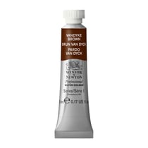Tube de 5 ml - Peinture aquarelle Winsor & Newton - Marron Van Dyck n°676 - Extra fine - Semi-transparent