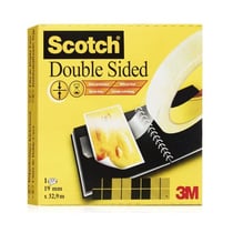 Scotch 666 - Bande double face - 19 mm x 33 m - 76 mm cœur - transparent