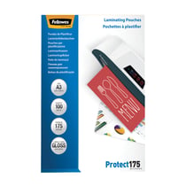 100 Pochettes plastifiées A4 - Laminating Pouches Protect 175 Micron - Fellowes - Brillant