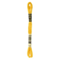 Fil à broder DMC - Mouliné spécial - Jaune bouton d'or n°725