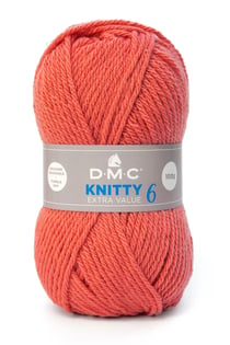 Pelote de fil à tricoter 100% acrylique - DMC - Knitty 6 - Rose corail 622