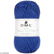 Pelote de fil à tricoter 100% coton - DMC - Baby cotton - Bleu foncé 798