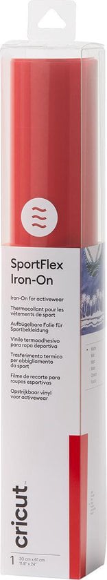 Thermocollant pour les vêtements de sport Cricut - SportFlex Iron-On - Rouge - 30 x  60 cm