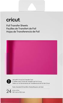 Lot de 24 feuilles transfert Foil Cricut™ - Rubis - 10,1 x 15,2 cm