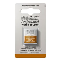 1/2 godet - Peinture aquarelle Winsor & Newton - Terre d'Ombre brûlée n°076 - Extra fine - Transparent