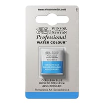 1/2 godet - Peinture aquarelle Winsor & Newton - Bleu de Céruléum n°137 - Extra fine - Semi-opaque