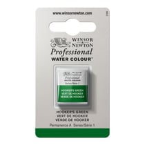 1/2 godet - Peinture aquarelle Winsor & Newton - Vert de Hooker n°311 - Extra fine - Transparent