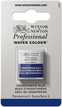 1/2 godet - Peinture aquarelle Winsor & Newton - Bleu Indanthrène n°321 - Extra fine - Semi-transparent