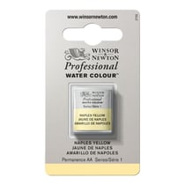 1/2 godet - Peinture aquarelle Winsor & Newton - Jaune de Naples n°422 - Extra fine - Opaque