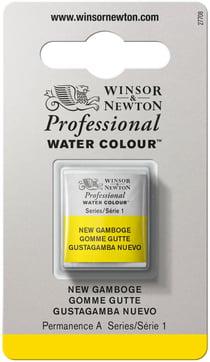 1/2 godet - Peinture aquarelle Winsor & Newton - Gomme-gutte nouvelle n°267 - Extra fine - Semi-transparent