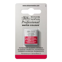 1/2 godet - Peinture aquarelle Winsor & Newton - Alizarine cramoisie permanent n°466 - Extra fine - Transparent