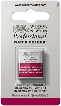 1/2 godet - Peinture aquarelle Winsor & Newton - Magenta permanent n°489 - Extra fine - Transparent
