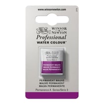 1/2 godet - Peinture aquarelle Winsor & Newton - Mauve permanent n°491 - Extra fine - Semi-transparent