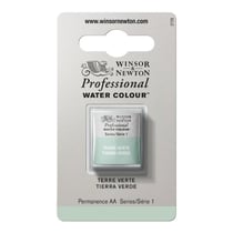 1/2 godet - Peinture aquarelle Winsor & Newton - Terre verte n°637 - Extra fine - Semi-transparent