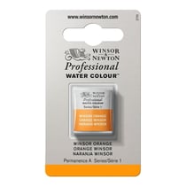 1/2 godet - Peinture aquarelle Winsor & Newton - Orange Winsor n°724 - Extra fine - Semi-opaque