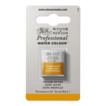1/2 godet - Peinture aquarelle Winsor & Newton - Ocre jaune n°744 - Extra fine - Semi-opaque