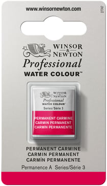 1/2 godet - Peinture aquarelle Winsor & Newton - Carmin permanent n°479 - Extra fine - Transparent