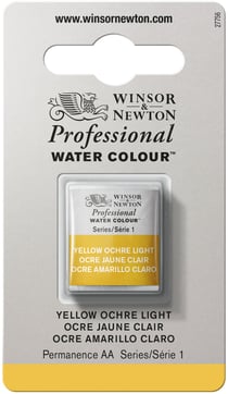 1/2 godet - Peinture aquarelle Winsor & Newton - Ocre jaune clair n°745 - Extra fine - Semi-opaque
