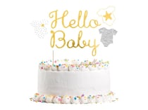 Décoration pour gâteau en papier - Hello Baby