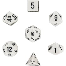 7 dés pour JDR Chessex - Opaque - Blanc et noir