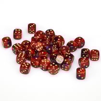 36 dés pour JDR Chessex - Gémini - Violet, rouge et or