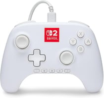 Manette filaire pour Nintendo Switch 2 Power A - Lumectra - Blanc