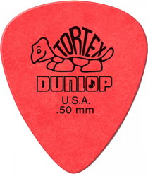 Lot de 12 médiators 0,50 mm Dunlop Tortex 418P50 - rouge