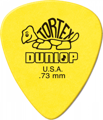 Lot de 12 médiators 0,73 mm Dunlop Tortex 418P73 - jaune