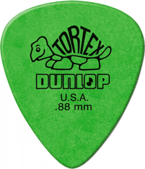 Lot de 12 médiators 0,88 mm Dunlop Tortex 418P88 - vert
