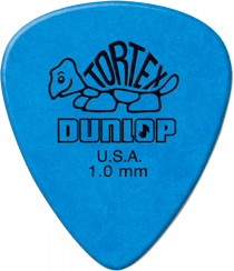 Lot de 12 médiators 1,00 mm Dunlop Tortex 418P100 - Bleu