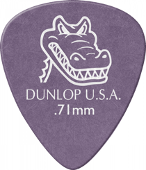 Lot de 12 médiators 0,71 mm Dunlop Gator Grip 417P71 - violet
