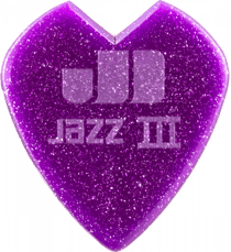 Lot de 6 médiators en lexan Dunlop Kirk Hammett Jazz III 47-KH3NPS - Purple Sparkle