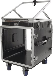 GRC12X10PU FLIGHT CASE REGIE SUR ROULETTES