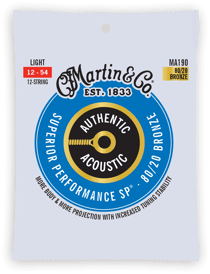 C. F. Martin & Co Authentic Acoustic SP MA190 - Cordes pour guitare acoustique - bronze 80/20 - light